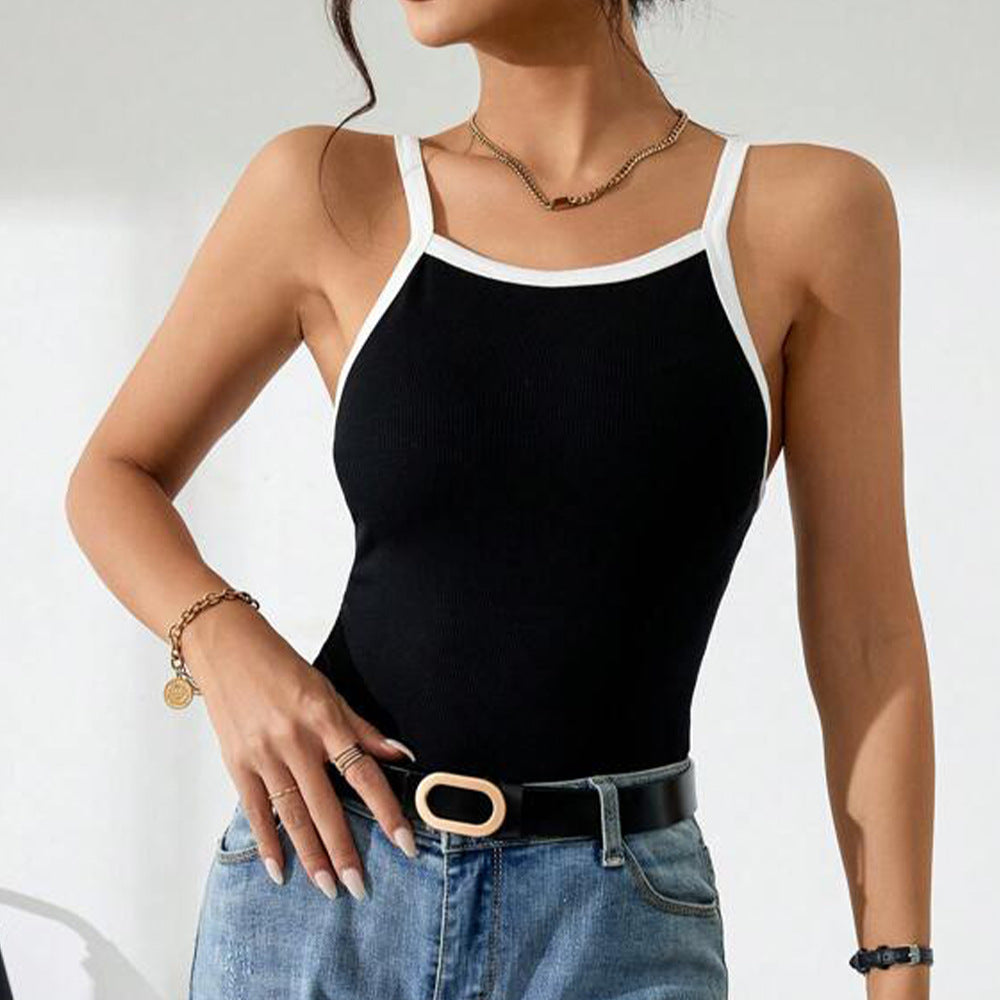 Women's body with narrow spaghetti straps and an elegant contrast Chic & Stil