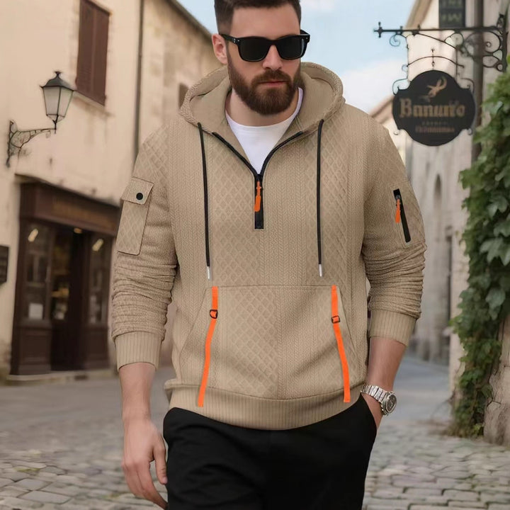 Men's trendy hoodie with textured design and practical pockets Lune London