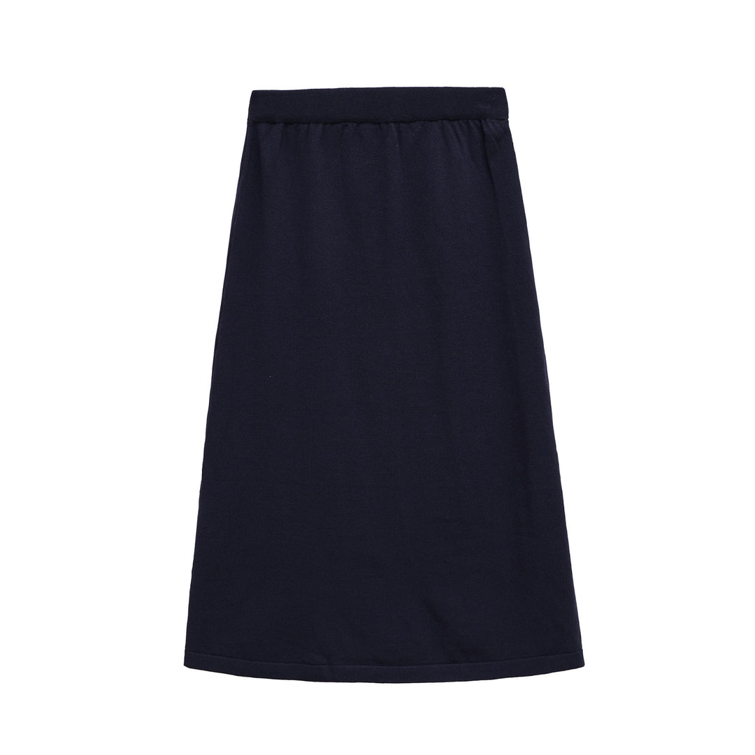 Midi skirt for women in a soft cotton blend with an elastic waistband Lune London