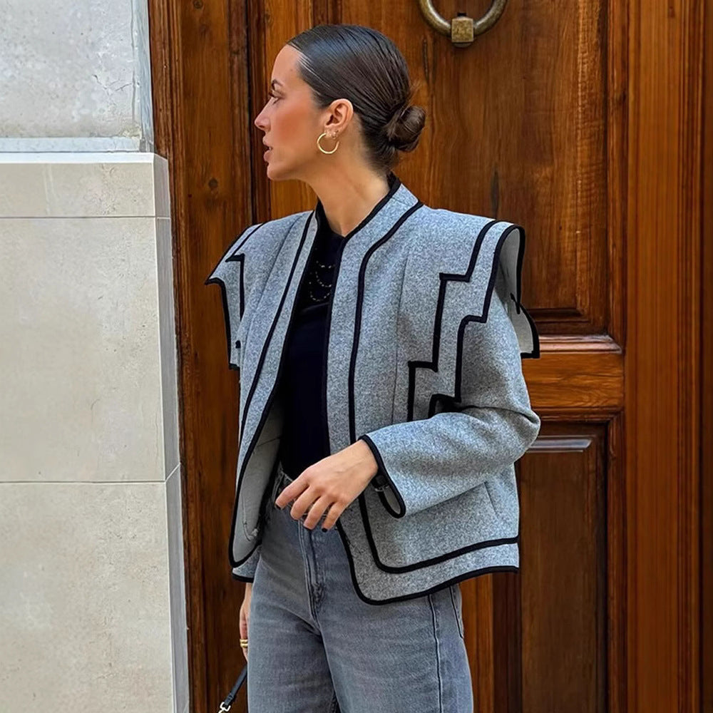 Ladies Fashion Jacket with geometric cut and special accents Lune London