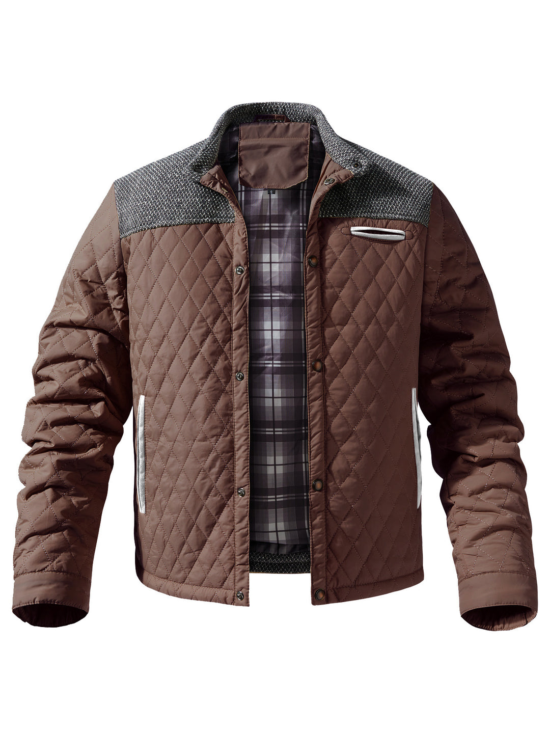 Quilted men's transition jacket with modern collar Lune London