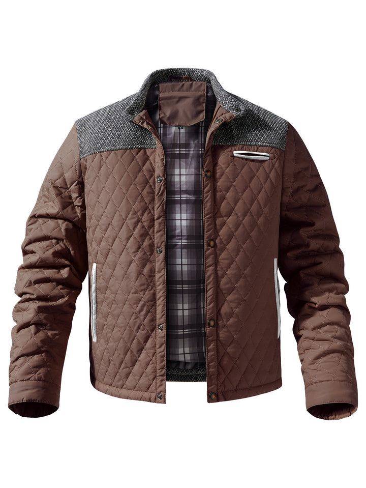 Quilted men's transition jacket with modern collar Lune London