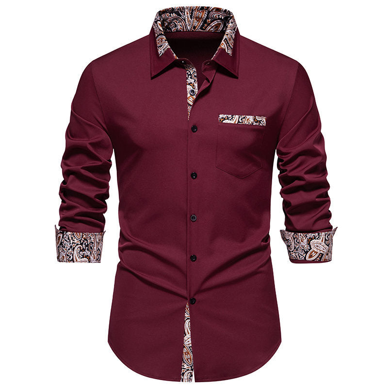 Classic long sleeve shirt for men with a modern paisley pattern Lune London