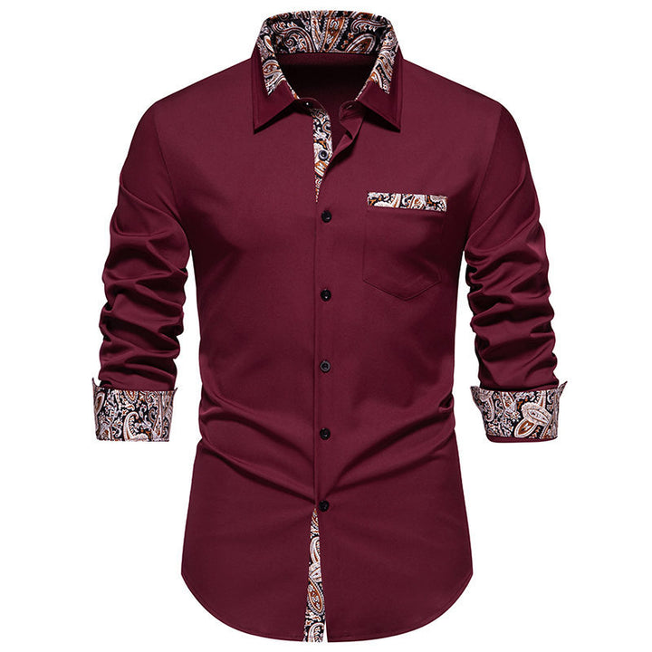 Classic long sleeve shirt for men with a modern paisley pattern Lune London