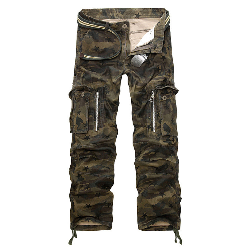 Men's cargo pants with practical zip pockets and elastic waist Lune London