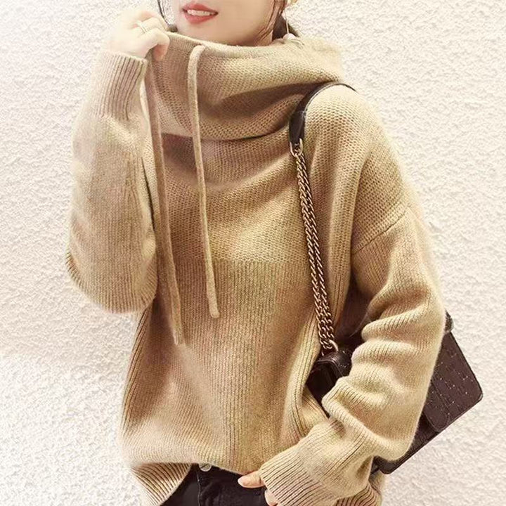 Pull surdimensionné pour femmes avec col montant et ajustement décontracté Chic & Stil