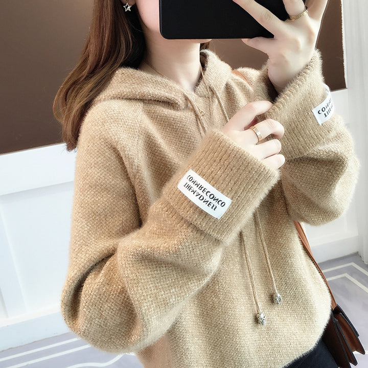 Ladies Cozy Hooded Sweatshirt with Drawstring and High Neck Lune London