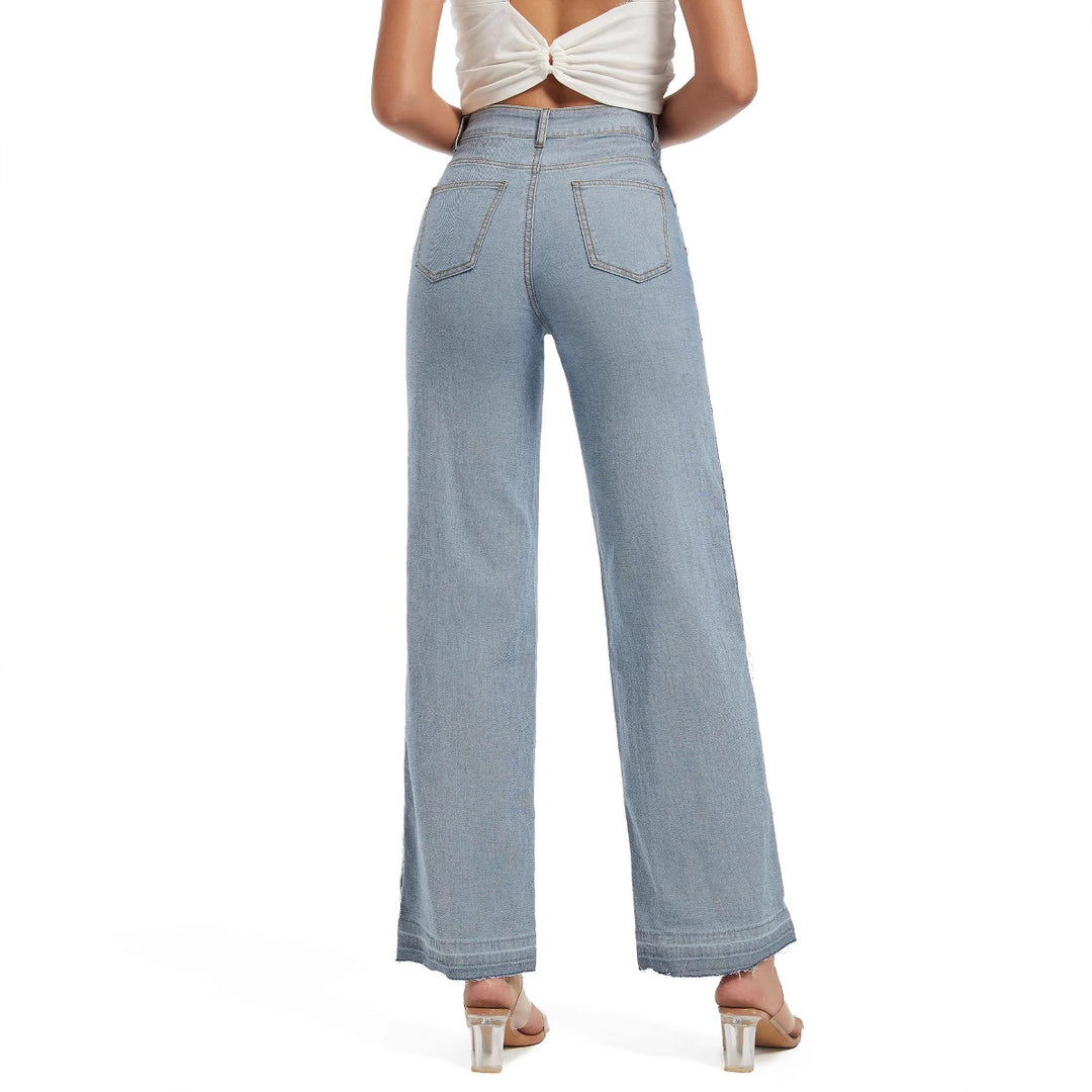 Wide jeans for women in contrast denim Lune London