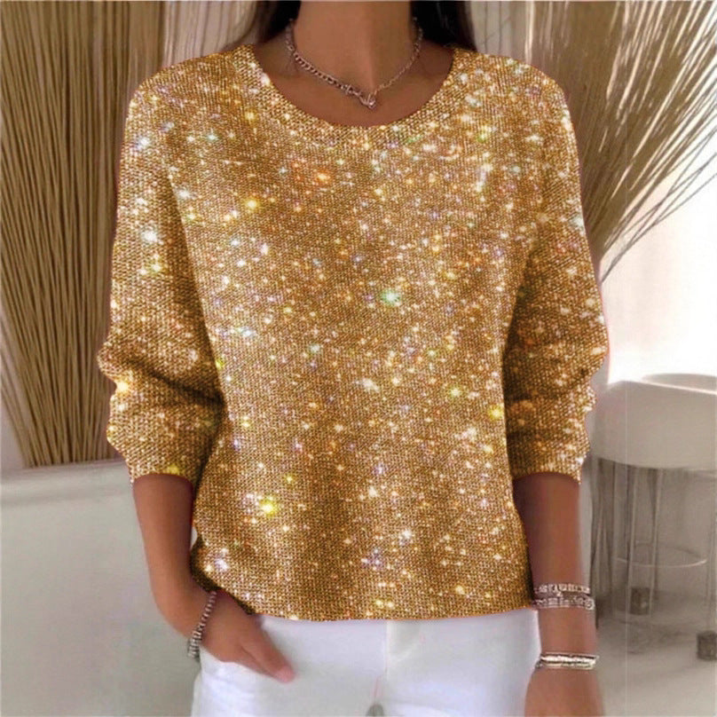 Women’s glitter sweater with round neck and casual fit Chic & Stil