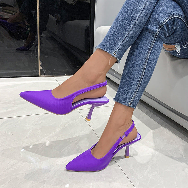 Ladies Slingback Pumps with Narrow Point and Low Heel Height Lune London