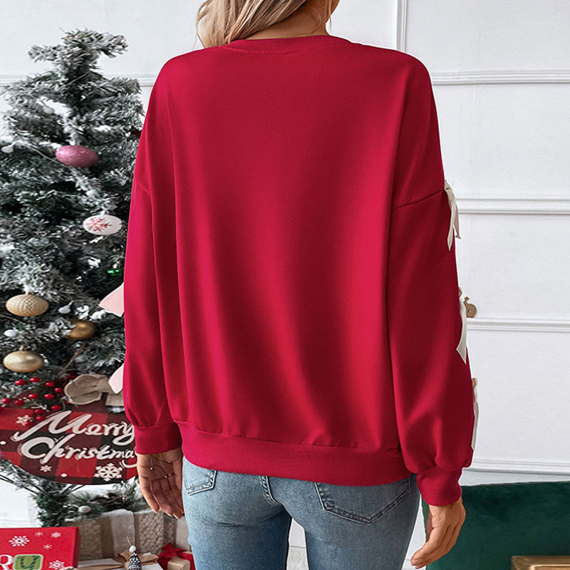 Ladies sweatshirt with ruffle and bow details Lune London