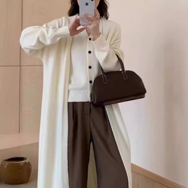 Women Long Sleeve Cardigan with Chic and Stylish Decorative Button Design