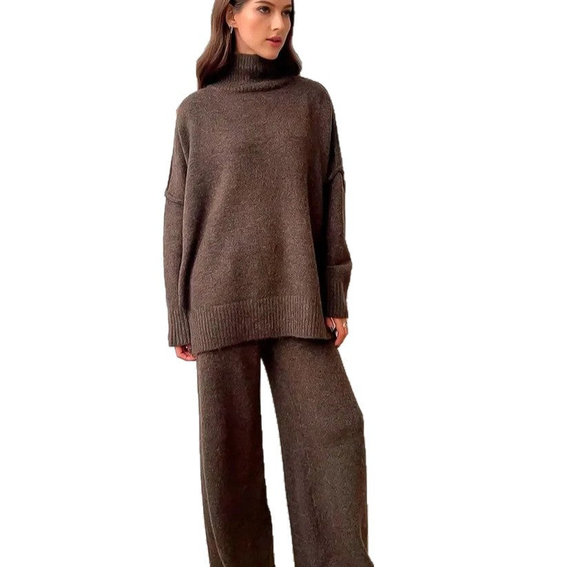 Ensemble en maille pour femmes avec col haut et coupe large Chic & Stil