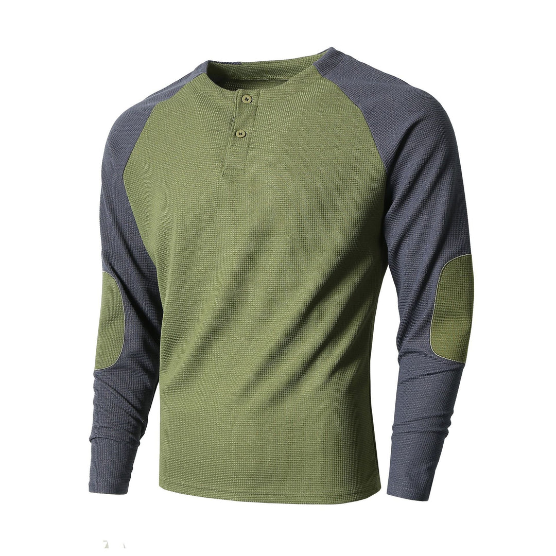 Men's long sleeve shirt with ruched shoulders and stylish contrasting design Lune London