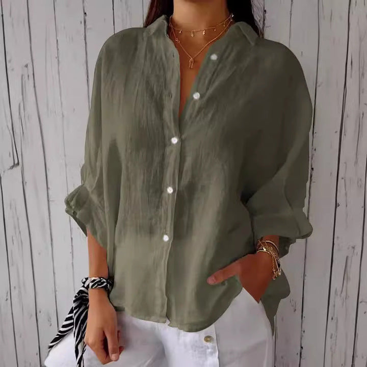 Women Light Linen Blouse with Loose Fit Lune London