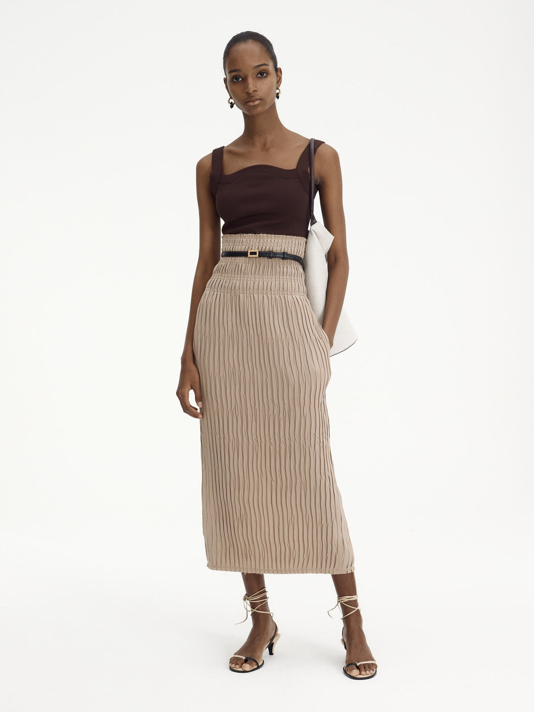 Pantalons larges taille haute pour femmes avec inserts latéraux Chic & Stil