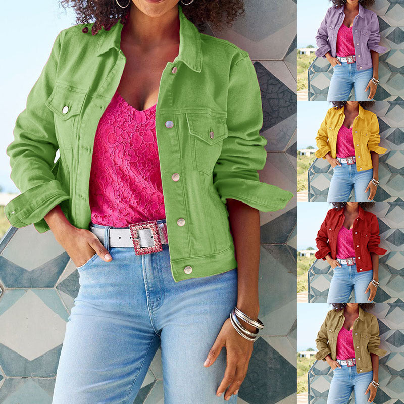Veste en jean de moto pour femmes au design moderne avec poches pratiques Chic & Stil