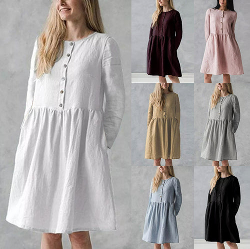 Casual dress for women with button closure and voluminous skirt Lune London