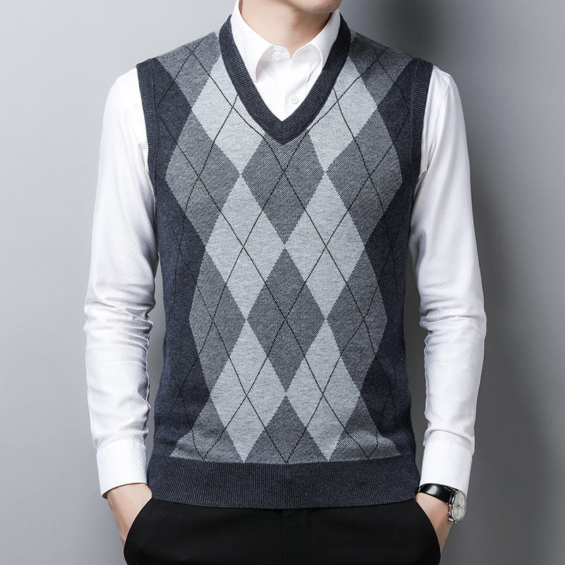 Elegant argyle knit vest for men Chic und Stil