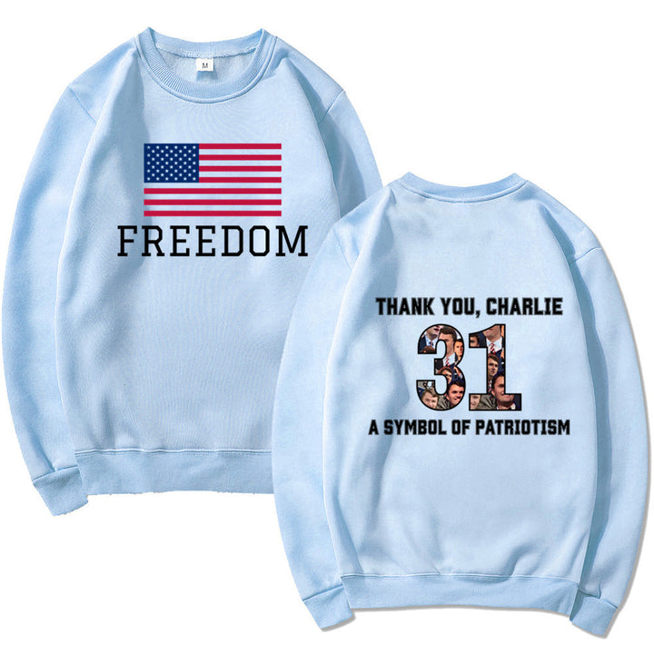 Sweatshirt pour femmes avec imprimé patriotique et matériau doux Chic & Stil