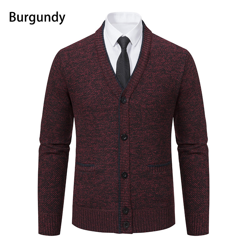 Knit jacket for men with V-neck and elegant details Lune London