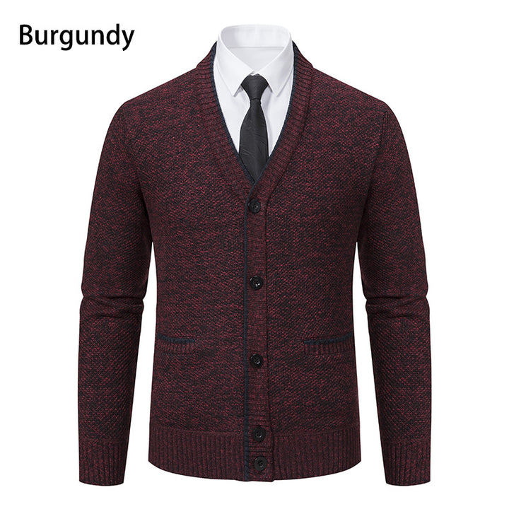 Knit jacket for men with V-neck and elegant details Lune London
