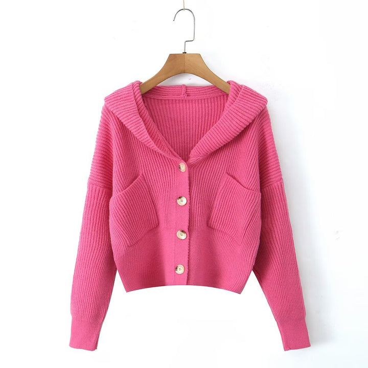 Femmes Gilet Confortable avec Capuche et Fermeture à Boutons Chic & Stil