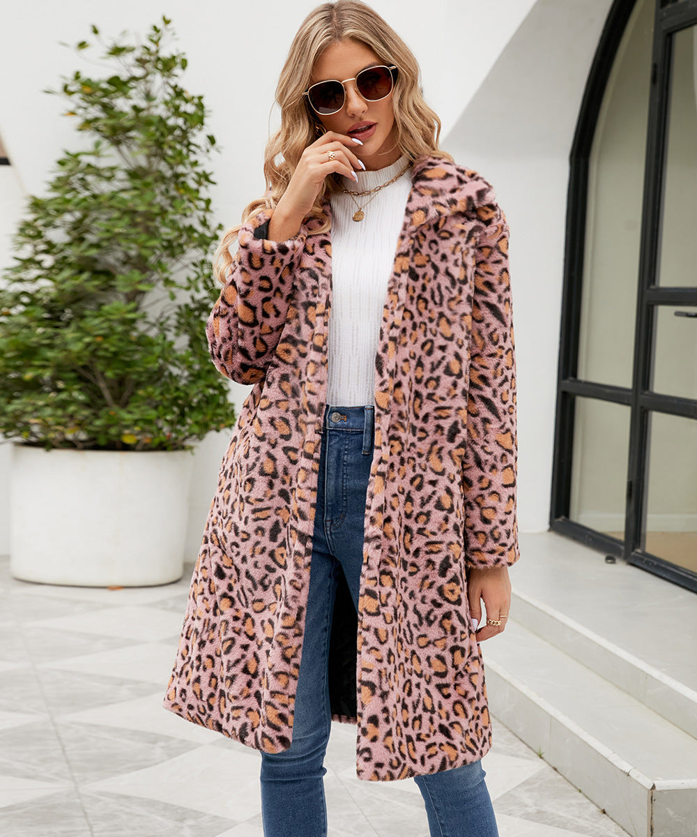 Ladies Leopard Coat Soft Lune London