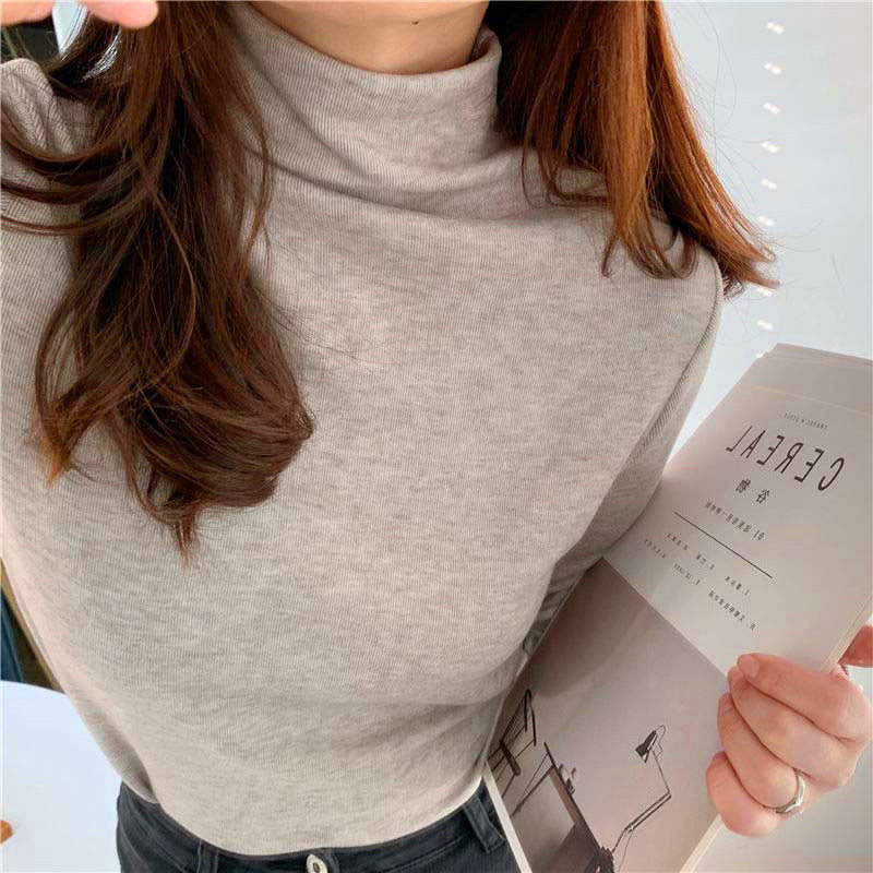 Ladies High Collar Long Sleeve Shirt Chic & Stil