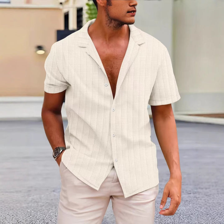 Men's short-sleeve fashion shirt with a modern texture design Lune London