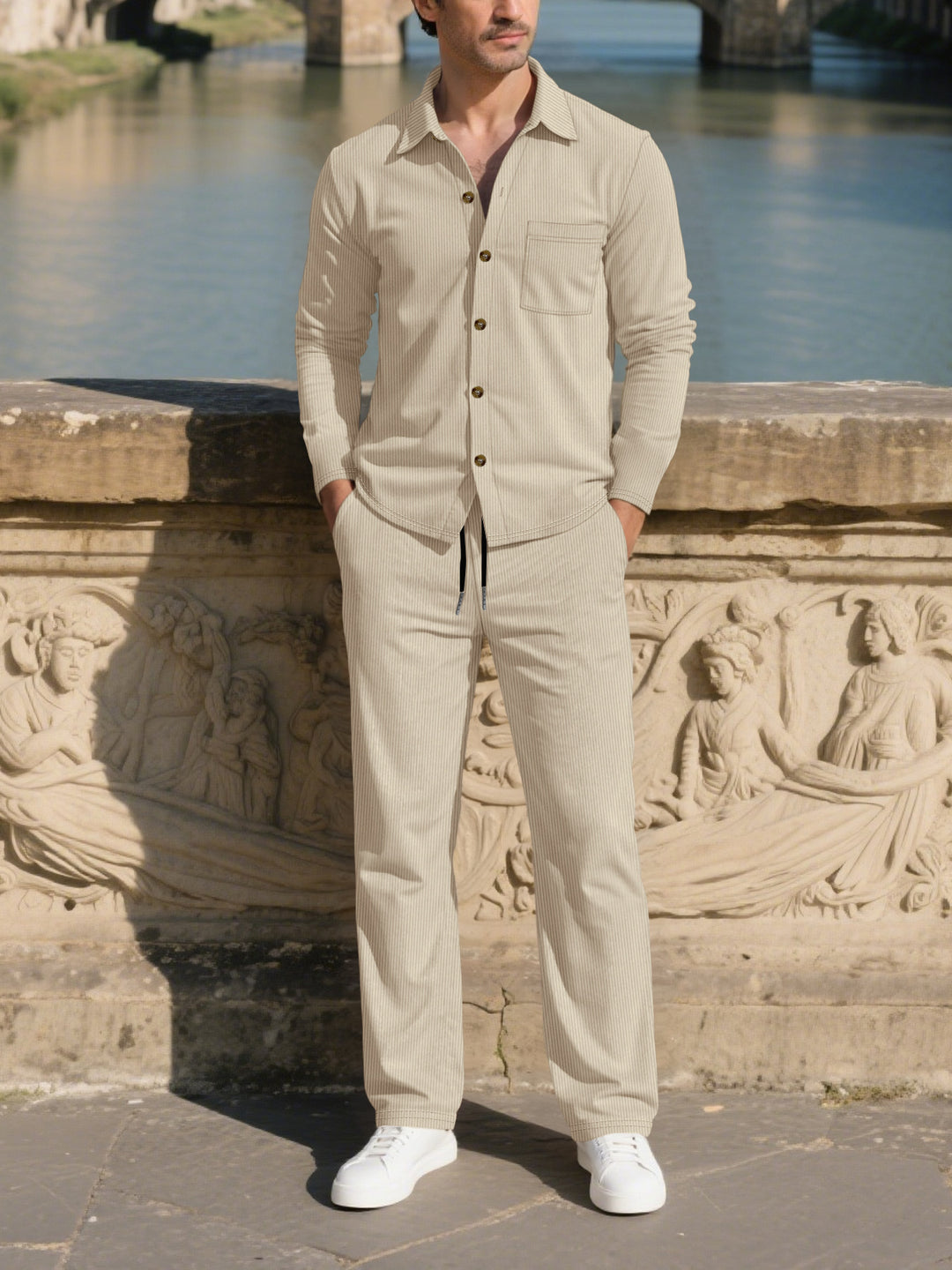 Elegant casual suit for men with structured design and practical pockets Lune London