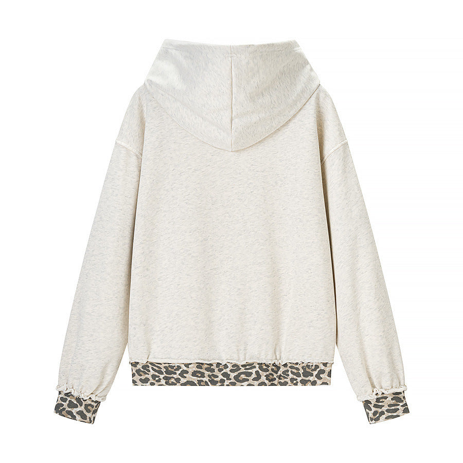 Dames loisirs hoodie avec impression léopard-WBM
