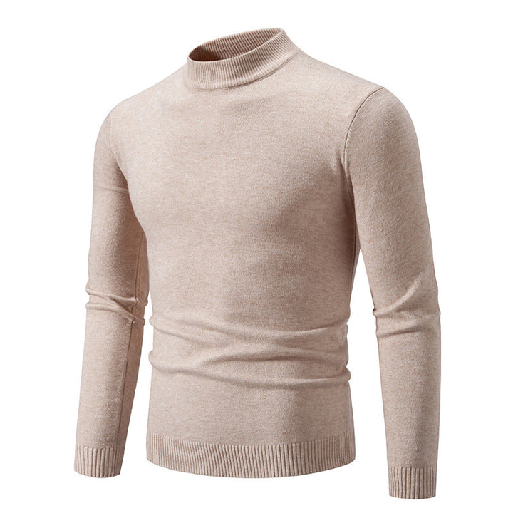 Men's Fine Knit Pullover with High Collar and Elastic Cuffs Lune London
