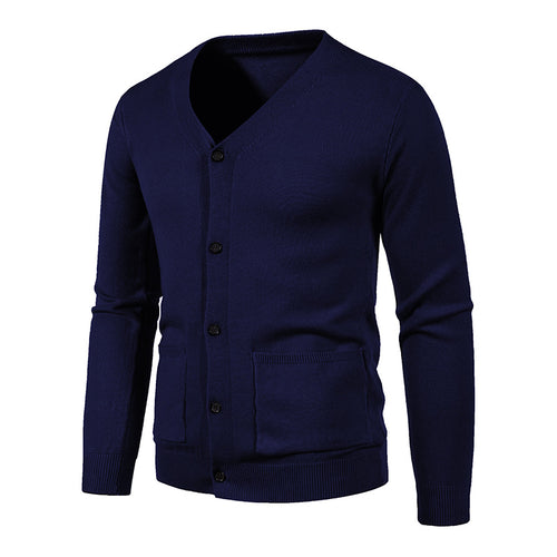 Knit jacket for men with V-neck and practical pockets Lune London