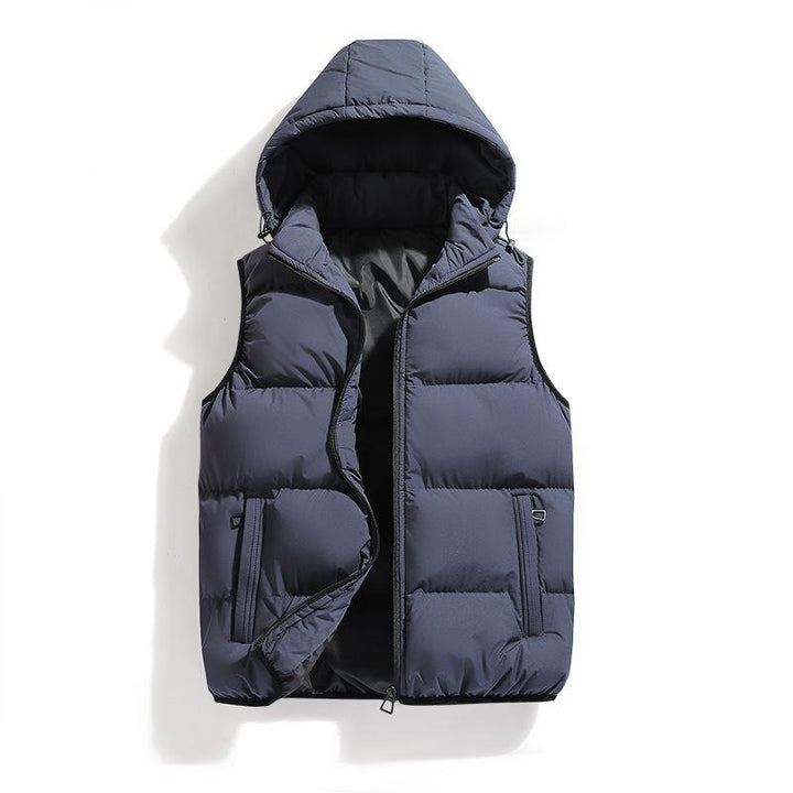 Ladies insulated thermal quilted vest with hood Lune London