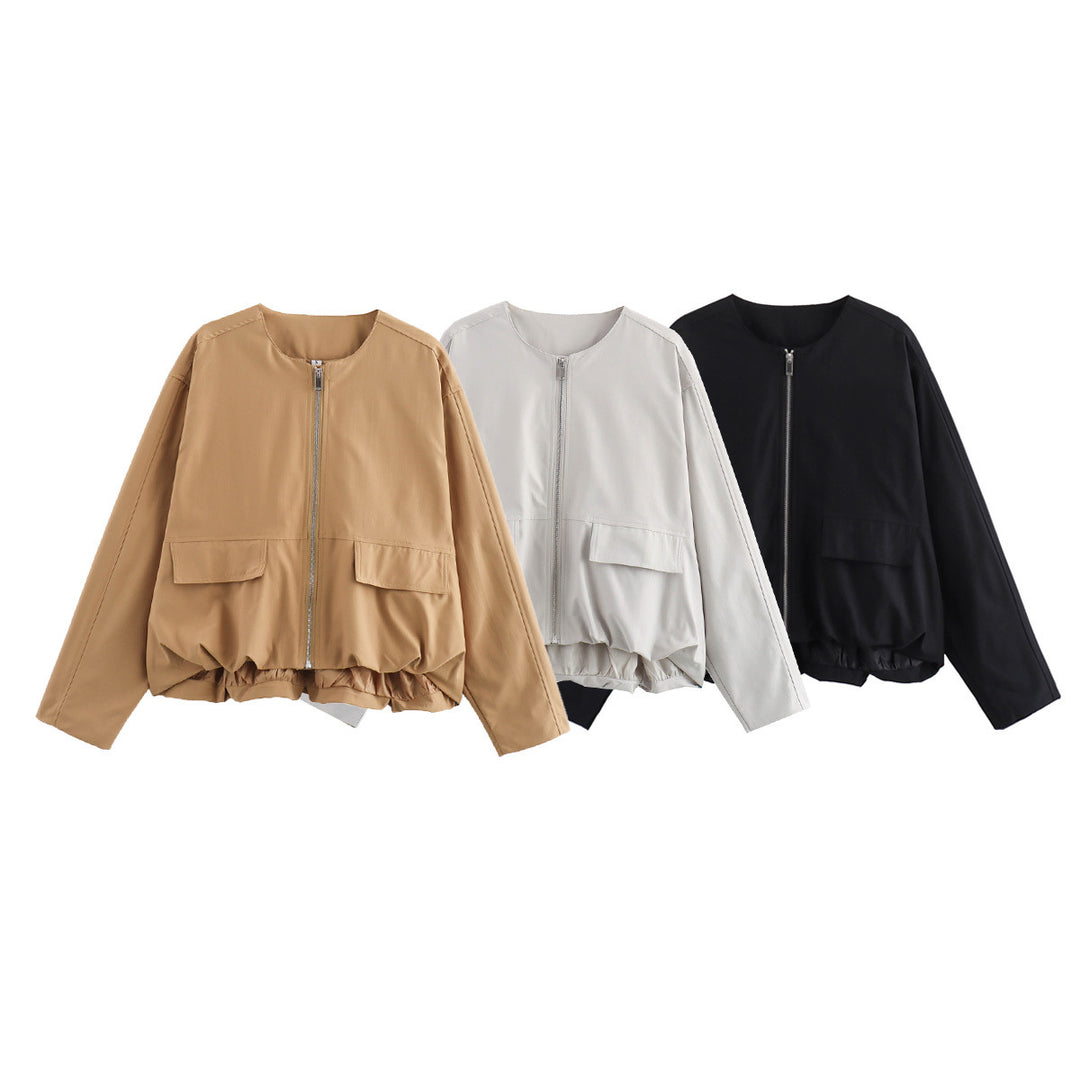 Fashion transition jacket for women with large pockets and elastic waist Lune London
