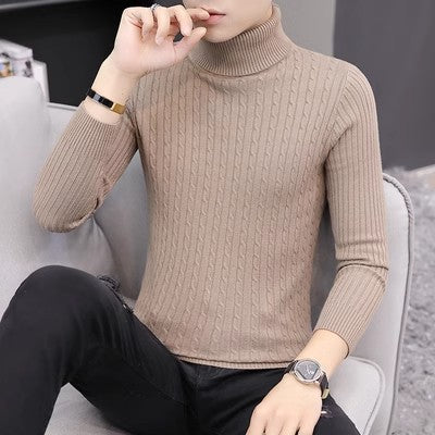 Women's knitted sweater with high collar and ribbed pattern Lune London