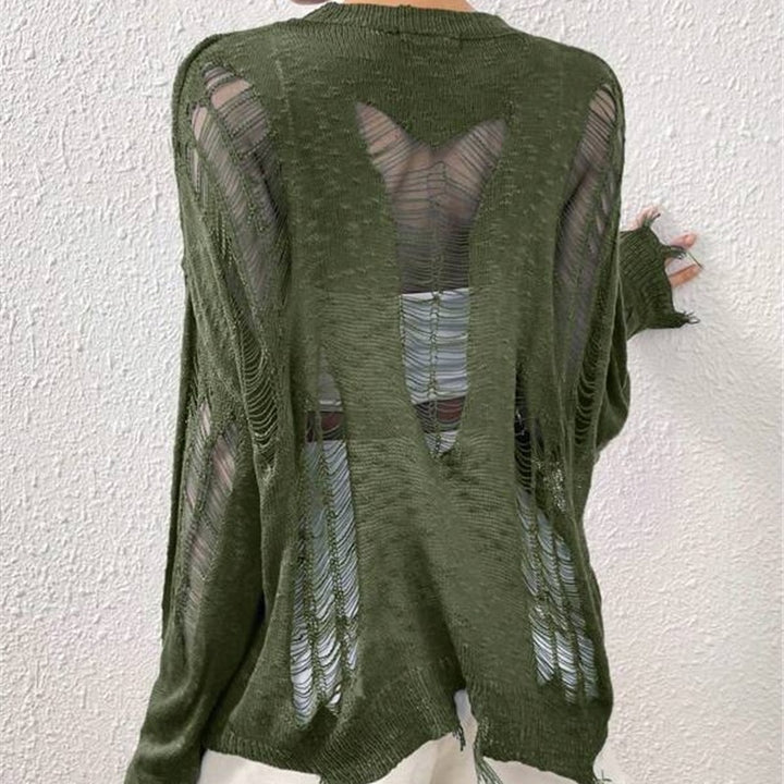 Oversized knitted sweater for women with trendy cutouts Lune London