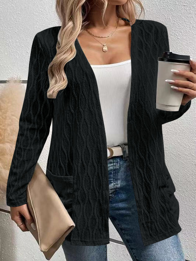 Women's knitted jacket with structured pattern and casual cut Lune London