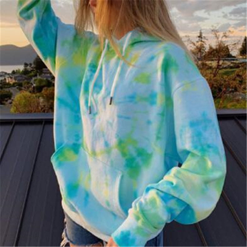 Casual women's hoodie with unique batik design Lune London
