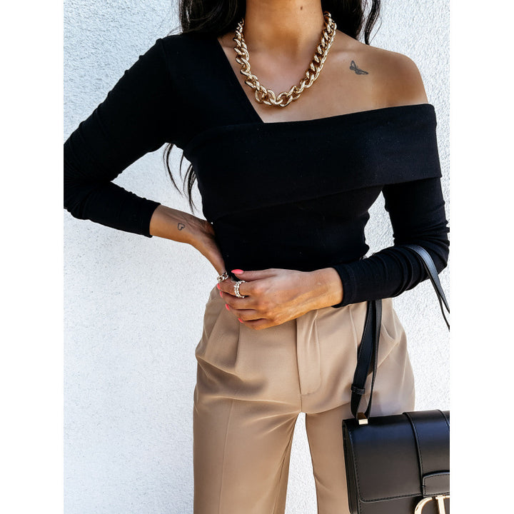 Asymmetrical one-shoulder t-shirt for women Lune London