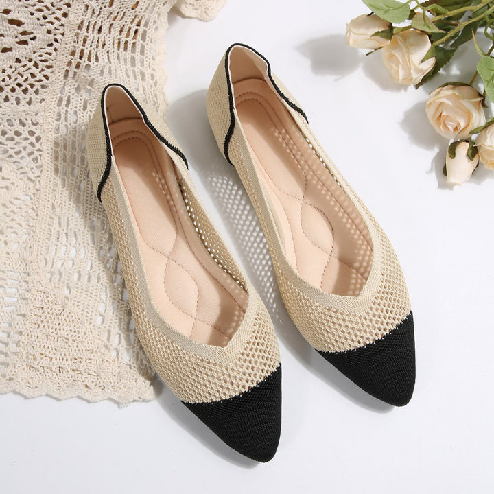 Women Pointed Toe Breathable Mesh Flats Lune London
