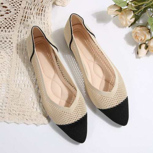Women Pointed Toe Breathable Mesh Flats Lune London