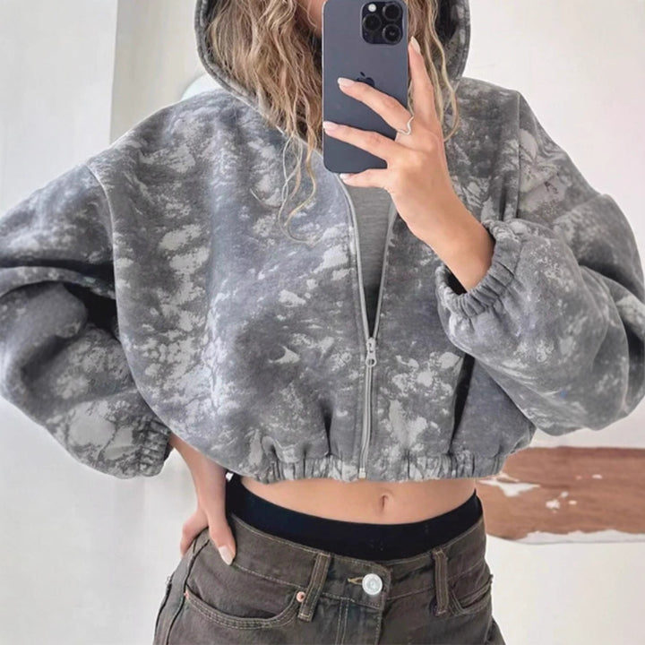 Trendy cropped hooded jacket for women Lune London