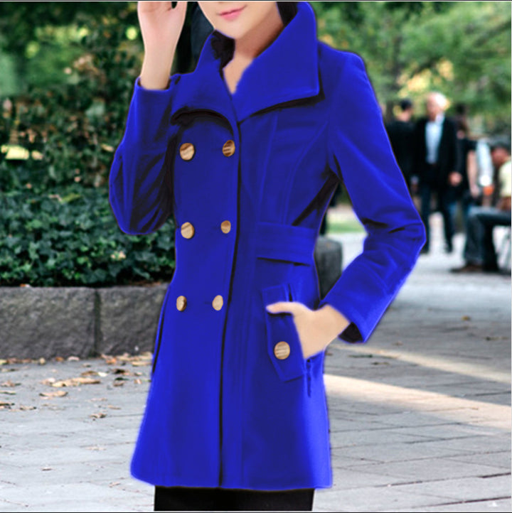 Trendy short coat for women with double row of buttons and belt Lune London