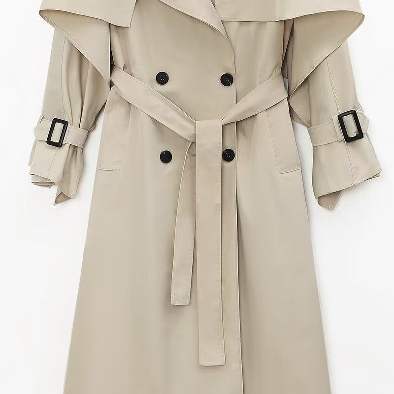 Manteau trench élégant pour femmes avec ceinture et col surdimensionné Chic & Stil