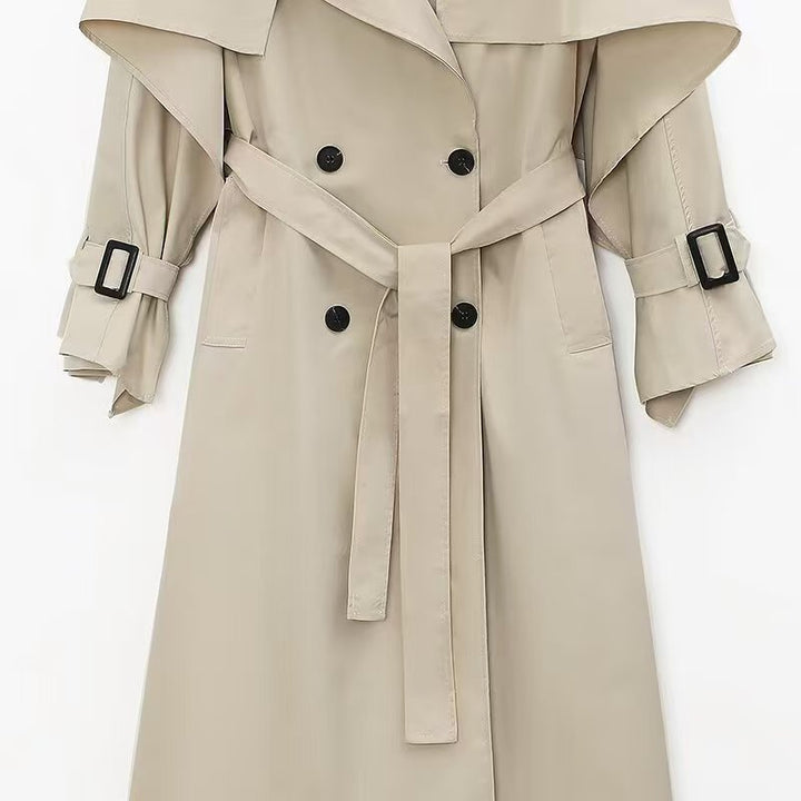 Manteau trench élégant pour femmes avec ceinture et col surdimensionné Chic & Stil