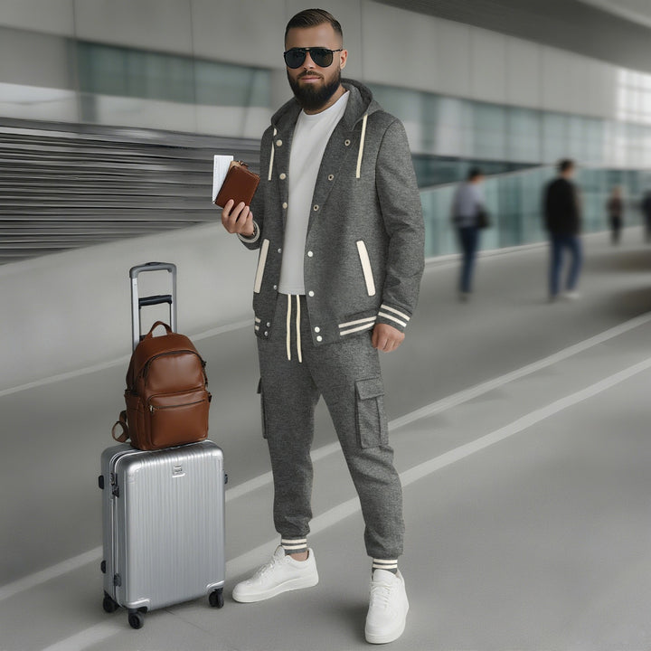 Sports leisure set for men with functional pockets and hood Lune London