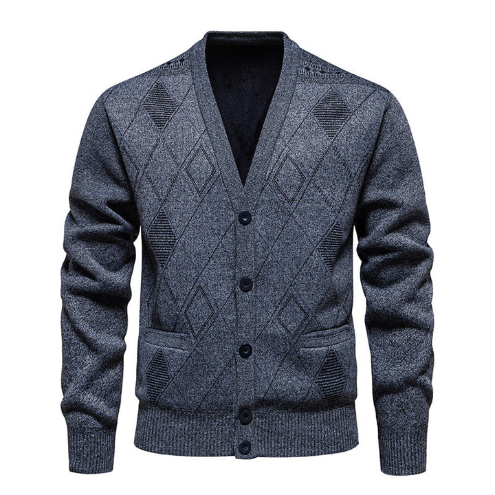 Men's Stylish Cardigan with Diamond Pattern Lune London