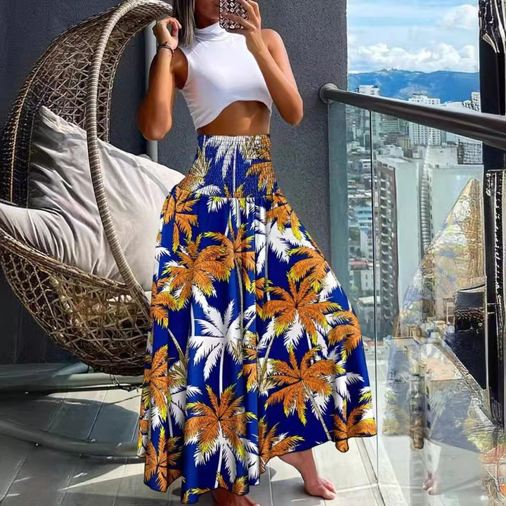 Maxi skirt with tropical print for women Lune London
